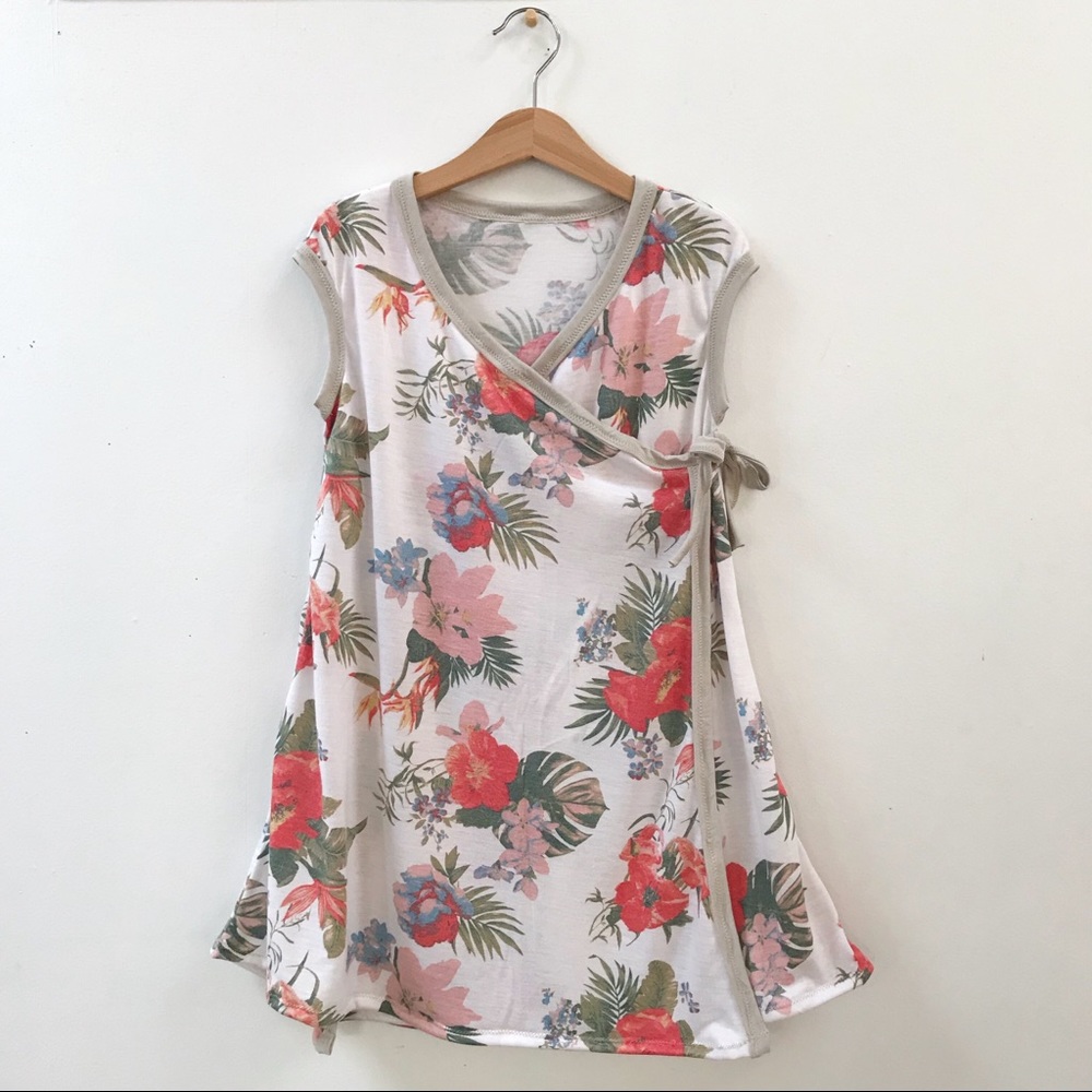 Tropical wrap dress